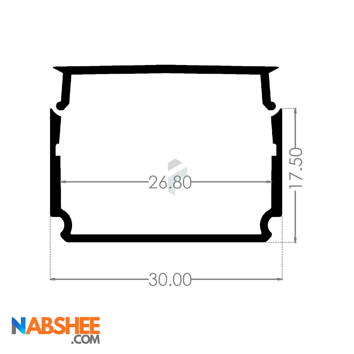 پروفیل نور خطی آلومینیومی 3 سانتی روکار کد L35-1W سفید + دیفیوزر رایگان