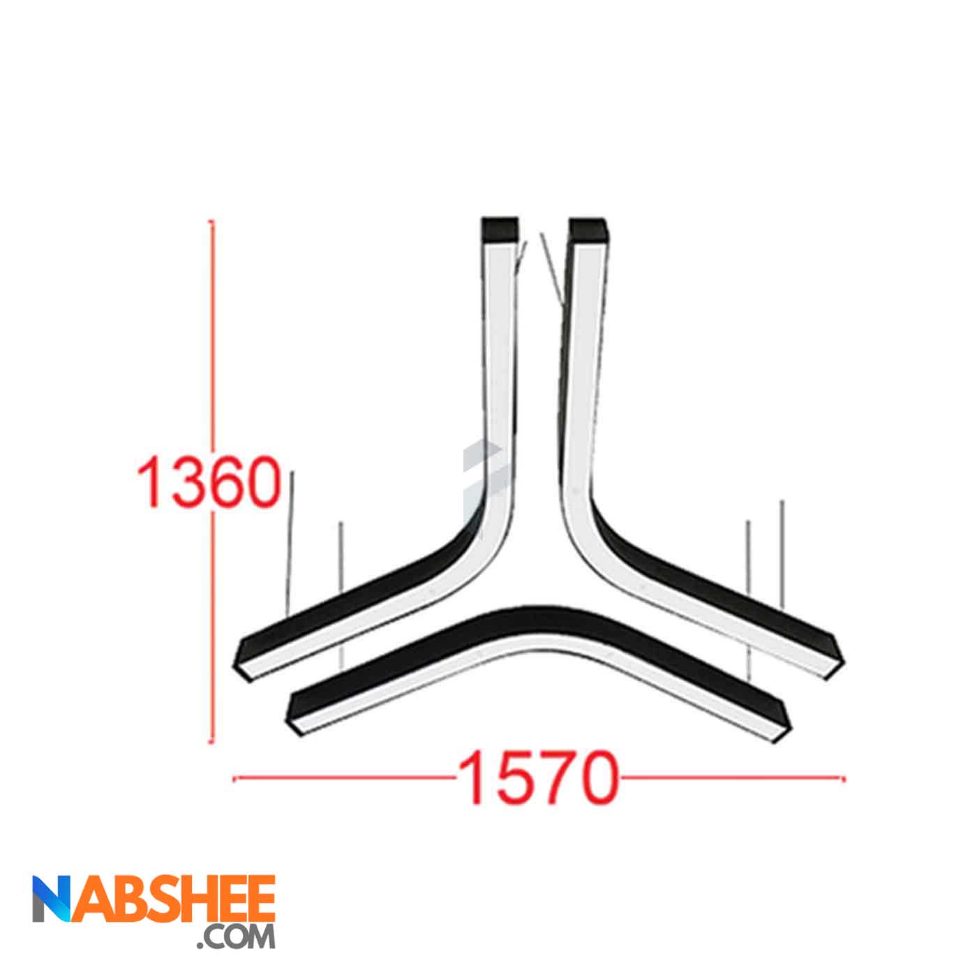 لوستر نور خطی ستاره 3 تکه 150 سانتی کد Star3050-150 (بدون نور)