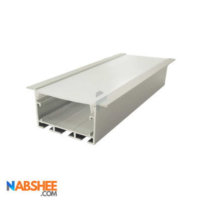 پروفیل نور خطی آلومینیومی 4/5 سانتی فنرخور کد L45W سفید + دیفیوزر رایگان